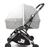 Foenguy Moskitonetz Kinderwagen Universal Insektenschutz für kinderwagen mit Praktisch Doppelten Reißverschluss luftiger kinderwagen Insketenschutz passt für kinderwagen/Bett oder Autositz (Weiß)