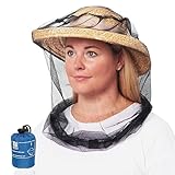 EVEN NATURALS MOSKITONETZ Kopf, Größtes Moskito Kopfnetz, Feinste Löcher, Gesichtsschutz, Mückennetz, Insektenschutz, Weicher Mückenschutz für Alle Naturliebhaber mit Tragetasche, Keine Chemikalien