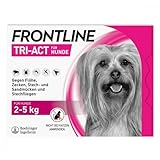 FRONTLINE TRI-ACT Hund XS gegen Zecken, Flöhe & Mücken (kleine Hunde 2 bis 5 kg) - 3X Pipetten für bis zu 3 Monate Schutz - wasserfest - perfekt auf Reisen