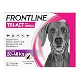 FRONTLINE TRI-ACT Hund L gegen Zecken, Flöhe & Mücken (große Hunde 20 bis 40 kg) - 3X Pipetten für bis zu 3 Monate Schutz - wasserfest - perfekt auf Reisen