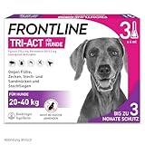 FRONTLINE TRI-ACT Hund L gegen Zecken, Flöhe & Mücken (große Hunde 20 bis 40 kg) - 3X Pipetten für bis zu 3 Monate Schutz - wasserfest - perfekt auf Reisen