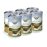 Bellfor Landgut-Menü Hypoallergenes Getreidefrei Hundefutter Nass mit Insekten 6 x 400 g - auf Basis der Schwarzen Soldatenfliegenlarve Ideal für Hunde mit Nierenproblemen
