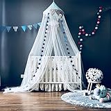 OldPAPA Baldachin Kinderzimmer Baby Betthimmel Riesig Betthimmel Kinder Himmelbett Vorhänge Prinzessin Baldachin für Spiel Lesen Schlafzimmer Ankleidezimmer, mit Sternen Dekoration 60 * 300cm (Blau)